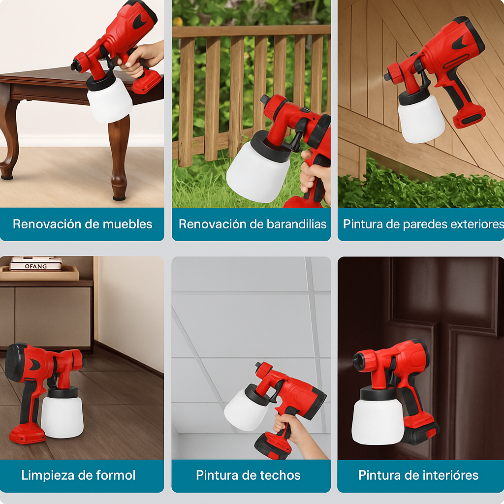 POWERPAINT PRO - PISTOLA PULVERIZADORA DE ALTA POTENCIA (¡PINTA 10 VECES MÁS RÁPIDO!)