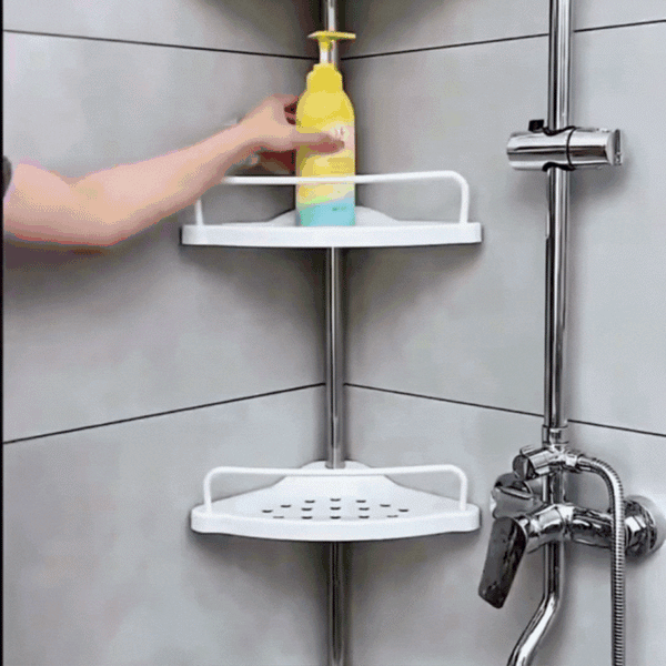 ORGANIZADOR ESQUINERO AJUSTABLE – ¡ADIÓS AL CAOS EN TU BAÑO!