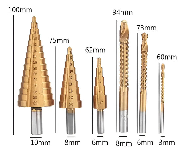 Brocas Escalonadas Titanio Pro