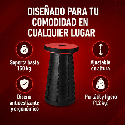 Taburete Plegable Portátil EasySit™ – Promoción 2x1 (¡Paga 1 y Lleva 2!)