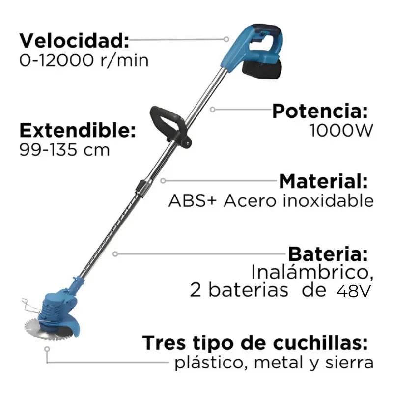 GUADAÑA INALÁMBRICA TURBOBLADE™ [ULTRA POTENTE] + [2 BATERÍAS RECARGABLES] – POTENCIA MÁXIMA SIN CABLES