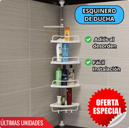 ESQUINERO ORGANIZADOR  AJUSTABLE – ¡ADIÓS AL CAOS EN TU BAÑO!