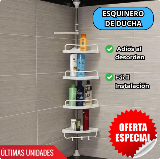 ESQUINERO ORGANIZADOR  AJUSTABLE – ¡ADIÓS AL CAOS EN TU BAÑO!