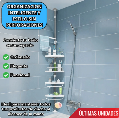 ESQUINERO ORGANIZADOR  AJUSTABLE – ¡ADIÓS AL CAOS EN TU BAÑO!