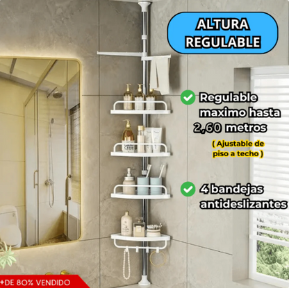 ESQUINERO ORGANIZADOR  AJUSTABLE – ¡ADIÓS AL CAOS EN TU BAÑO!