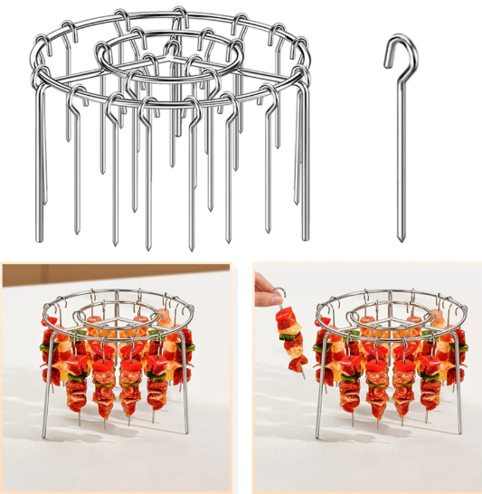 PARRILLA VERTICAL DE ACERO INOXIDABLE – PRACTICIDAD Y SABOR IRRESISTIBLE EN TU FREIDORA DE AIRE