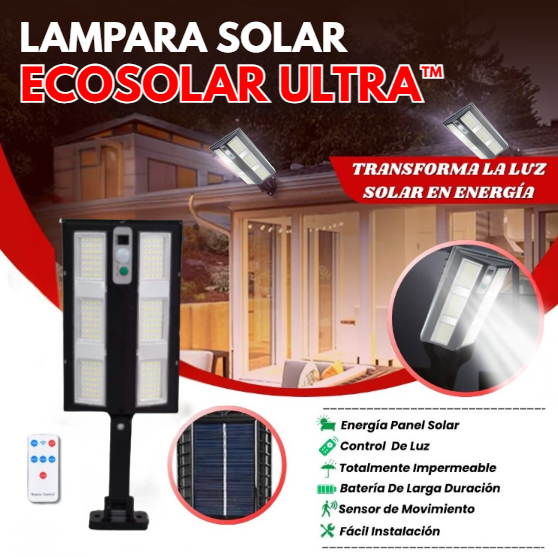 ECOSOLAR ULTRA™ – ¡LIQUIDACIÓN FINAL DEL AÑO! LAMPARA SOLAR + LINTERNA PROFESIONAL  DE REGALO 🎁