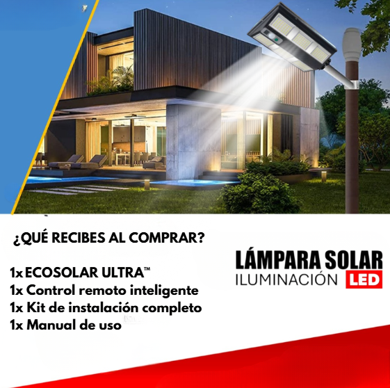 ECOSOLAR ULTRA™ – ¡LIQUIDACIÓN FINAL DEL AÑO! LAMPARA SOLAR + LINTERNA PROFESIONAL  DE REGALO 🎁