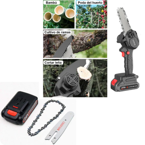 MOTOSIERRA INALÁMBRICA RECARGABLE 24V  (PROMOCIÓN DE ANIVERSARIO DE LA TIENDA 🎉)