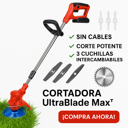 GUADAÑA INALÁMBRICA TURBOBLADE™ [ULTRA POTENTE] + [2 BATERÍAS RECARGABLES] – POTENCIA MÁXIMA SIN CABLES