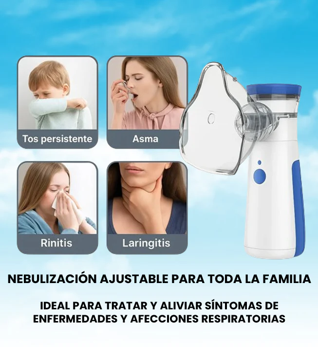 AIREASE™ NEBULIZADOR PORTÁTIL – RESPIRA MEJOR EN CUALQUIER LUGAR