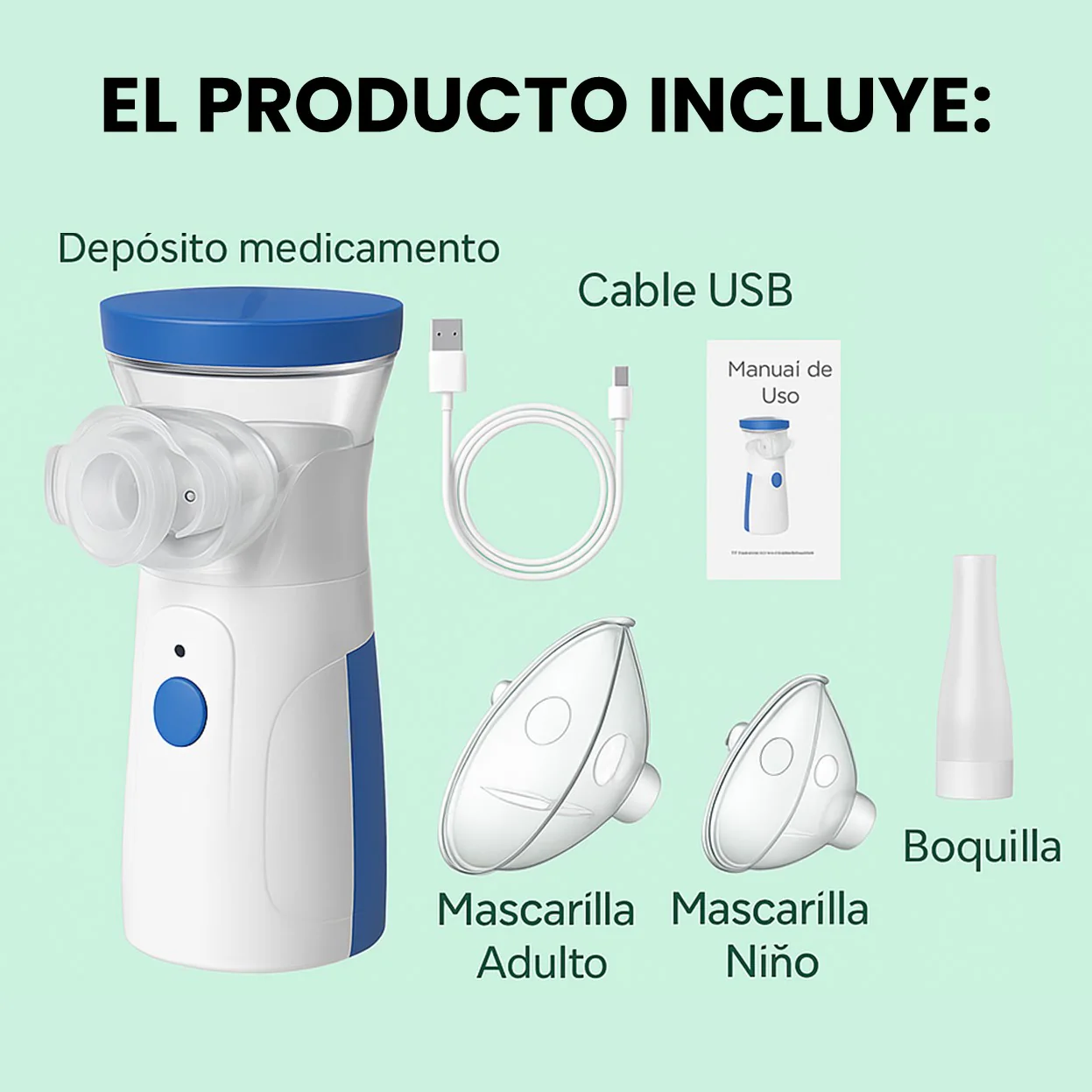 AIREASE™ NEBULIZADOR PORTÁTIL – RESPIRA MEJOR EN CUALQUIER LUGAR